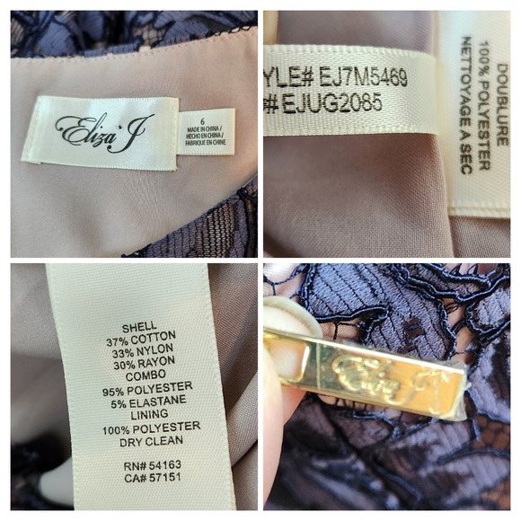 Eliza J Womens Lace Tulip Cocktail Dress Size 6 Grey/Purple Fit Flare Whimsigoth - Picture 7 of 16